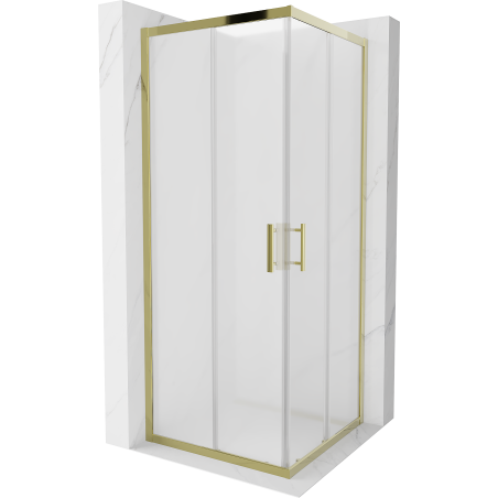 Mexen Rio štvorcový sprchovací kút 80 x 80 cm, matný, zlatý - 860-080-080-50-30
