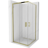 Mexen Rio štvorcový sprchovací kút 90 x 90 cm, priehľadný, zlatý - 860-090-090-50-00