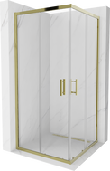 Mexen Rio štvorcový sprchovací kút 90 x 90 cm, priehľadný, zlatý - 860-090-090-50-00