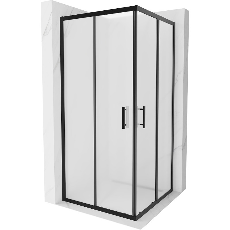 Mexen Rio štvorcová sprchová kabína 90 x 90 cm, matné sklo, čierna - 860-090-090-70-30