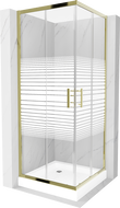 Mexen Rio štvorcová sprchová kabína 80 x 80 cm, pruhy, zlatá + závesný bidet Rio, biela- 860-080-080-50-20-4510