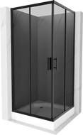 Mexen Rio štvorcová sprchová kabína 90 x 90 cm, grafitová čierna, čierna + závesný bidet Rio, biela- 860-090-090-70-40-4510