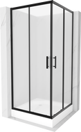 Mexen Rio štvorcová sprchová kabína 90 x 90 cm, matná, čierna + vanička, biela - 860-090-090-70-30-4510