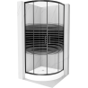 Mexen Rio polkruhový sprchovací kút 70 x 70 cm, čierne pásy, čierna + sprchová vanička, biela - 863-070-070-70-20-4710