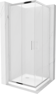 Mexen Rio štvorcový sprchovací kút 70 x 70 cm, mrazený, chróm + vanička Flat, biela - 860-070-070-01-30-4010