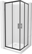 Mexen Rio štvorcový sprchovací kút 90 x 90 cm, matný, čierny + flat vanička, biela - 860-090-090-70-30-4010B