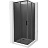 Mexen Rio štvorcový sprchovací kút 70 x 70 cm, grafit, čierny + plytká vanička, biela - 860-070-070-70-40-4010B
