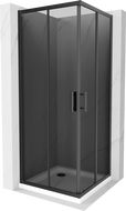 Mexen Rio sprchová kabína štvorcová 80 x 80 cm, grafit, čierna + vanička Flat, biela - 860-080-080-70-40-4010B