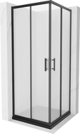 Mexen Rio štvorcová sprchová kabína 70 x 70 cm, matné sklo, čierna + vanička Flat, čierna - 860-070-070-70-30-4070B