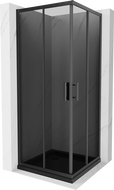 Mexen Rio štvorcová sprchová kabína 70 x 70 cm, grafitová, čierna + sprchová vanička Flat, čierna - 860-070-070-70-40-4070B