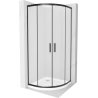Mexen Rio sprchový kout půlkruhový 80 x 80 cm, mléčný, černý + sprchový kout Flat, bílý - 863-080-080-70-30-4110B