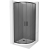 Mexen Rio sprchový kout půlkruhový 80 x 80 cm, grafit, černá + vanička Flat, bílá - 863-080-080-70-40-4110B