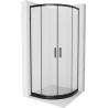 Mexen Rio polkruhový sprchovací kút 80 x 80 cm, matný, čierny + vanička Flat, čierna - 863-080-080-70-30-4170B