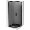 Sprchový kút Mexen Rio polkruhový 90 x 90 cm, grafit, čierny + sprchový žľab Flat, čierny - 863-090-090-70-40-4170B