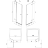 Mexen Lunar sprchové dvere výklopné ľavé 130 cm, priehľadné, čierne - 834-130-000-70-00-L