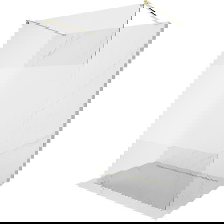 Mexen Kioto voľne stojaca sprchová stena 140 x 200 cm, transparentnéné/inovať 8 mm, zlatá - 800-140-002-50-35