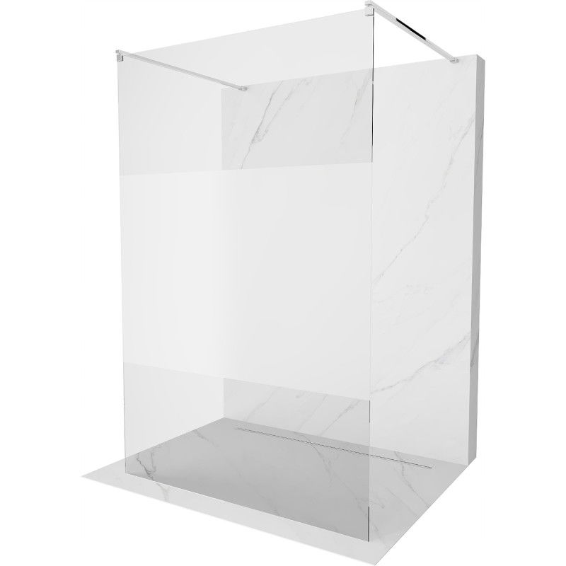 Mexen Kioto Voľne stojaca sprchová stena 140 x 200 cm, transparentná/mrazená 8 mm, chróm - 800-140-002-01-35