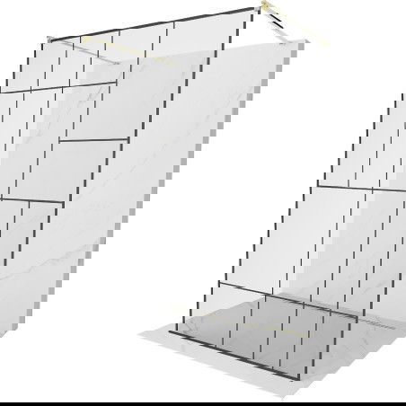 Mexen Kioto samostatná sprchová stena 120 x 200 cm, čierny vzor 8 mm, zlatá - 800-120-002-50-78