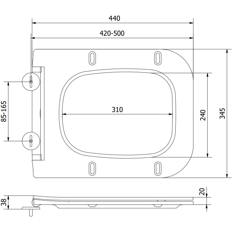 Mexen Madox doska pomaly zatvárajúca slim, duroplast, čierna matná - 39154085