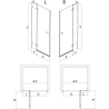 Mexen Lunar L sprchové dvere výklopné pravé 105 cm, transparentné, ružové zlato - 834L-105-000-60-00-P