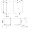 Mexen Lunar T sprchová kabína výklopná pravá 140 x 80 cm, transparentná, gun metal - 834T-140-080-95-00-P