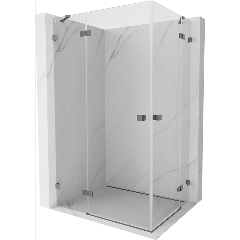 Mexen Lunar Duo sprchová kabína otváracia 120 x 110 cm, transparentná, gun metal - 834-120L-110P-95-00