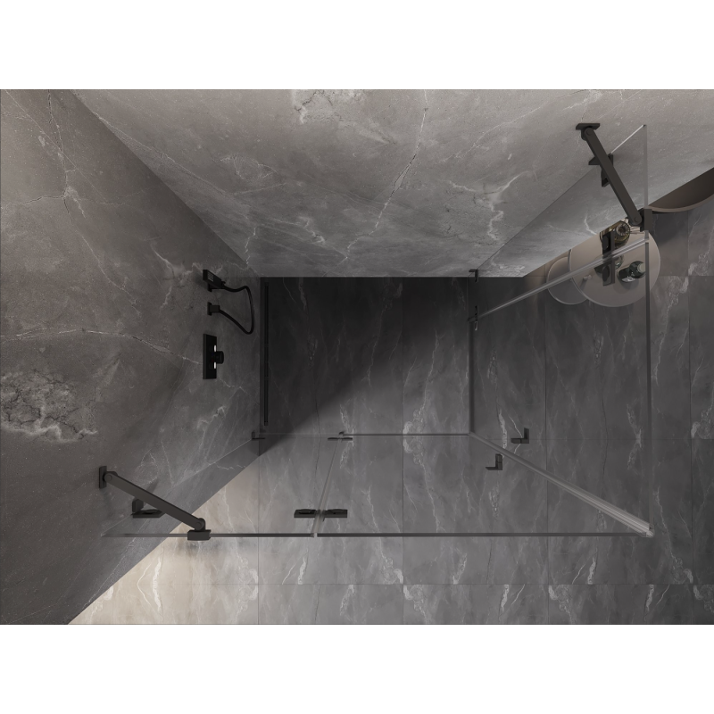 Mexen Lunar Duo sprchová kabína výklopná ľavá 120 x 110 cm, transparentná, gun metal - 834-120L-110P-95-00