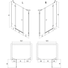Mexen Lunar ľavé sprchové dvere 135 cm, transparentné, brúsený nikel - 834S-135-050-97-00-L