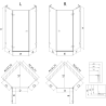 Mexen Lunar L päťuholníková sprchová kabína s otváracím ľavým krídlom 80 x 90 cm, transparentná, chróm - 831L-080L-090P-01-00-L