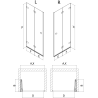 Mexen Lunar-F skladacie sprchové dvere ľavé 65 cm, transparentné, brúsený nikel - 836-065-000-97-00-L