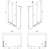 Mexen Lunar-F sprchové dvere skladacie ľavé 145 cm, transparentné, brúsená meď - 836S-145-050-65-00-L