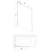 Mexen Lunar sprchový paravan 1-krídlový 60 x 150 cm, transparentný, brúsený nikel - 897-060-000-97-00