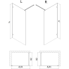 Mexen Lunar sprchová stena Walk-in ľavá 150 x 200 cm, transparentná 8 mm, čierna - 830-150-000-70-00-L