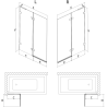 Mexen Lunar L paraván na vaňu 2-krídlový pravý 80 x 150 cm, transparentný, chróm - 897L-080-100-01-00-P