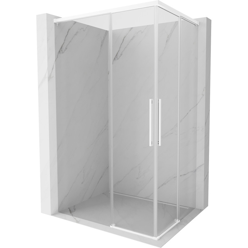 Mexen Rox Duo sprchová kabína s posuvnými dverami 110 x 75 cm, transparentná, biela - 8C2D-110-075-20-00