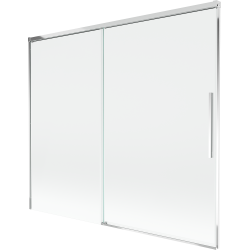Mexen Rox roztiahnuteľná dvojkrídlová vaňová zástena 180 x 150 cm, transparentná, chrómová - 8C9-180-001-01-00