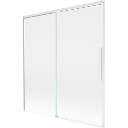 Mexen Rox vaňová zástenka s 2-dverami, posuvná 150 x 150 cm, transparentná, biela - 8C9-150-001-20-00