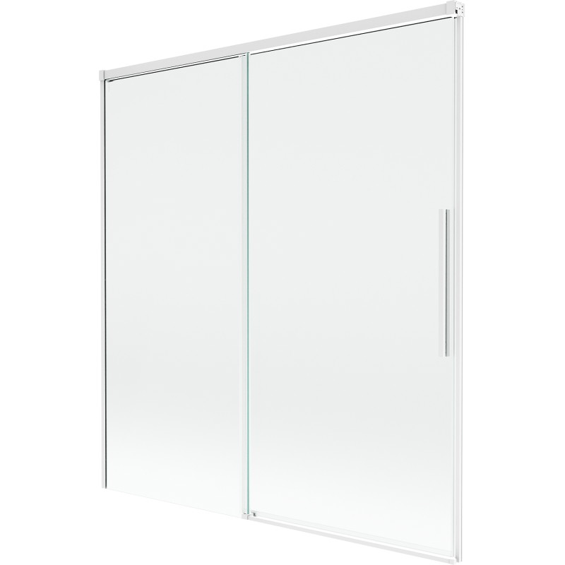 Mexen Rox vaňová zástenka s 2-dverami, posuvná 150 x 150 cm, transparentná, biela - 8C9-150-001-20-00