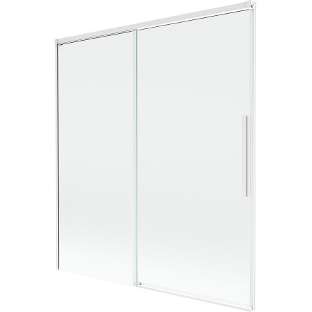 Mexen Rox vaňová zástenka s 2-dverami, posuvná 150 x 150 cm, transparentná, biela - 8C9-150-001-20-00