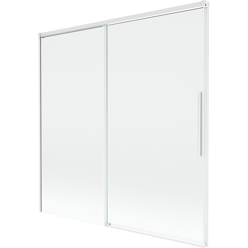 Mexen Rox sprchový paraván 2-krídlový posuvný 160 x 150 cm, transparentný, biely - 8C9-160-001-20-00