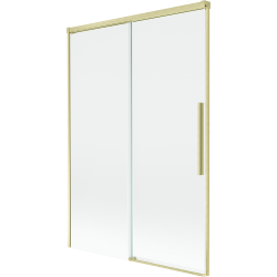 Mexen Rox posuvná dvojkrídlová vaňová zástena 120 x 150 cm, priehľadná, zlatá kartáčovaná - 8C9-120-001-55-00