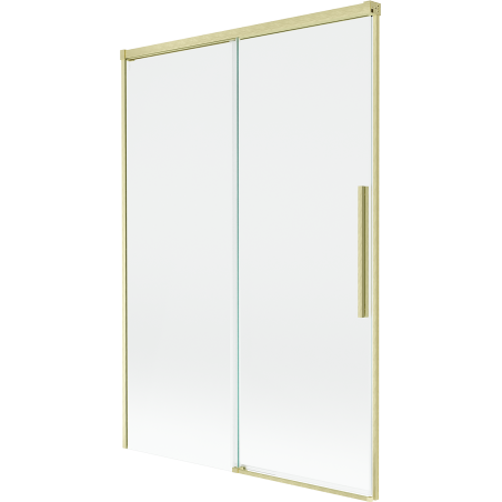 Mexen Rox posuvná dvojkrídlová vaňová zástena 120 x 150 cm, priehľadná, zlatá kartáčovaná - 8C9-120-001-55-00