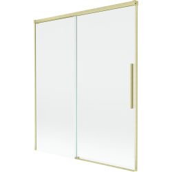 Mexen Rox rozťahovacia dvojkrídlová vaňová zástena 140 x 150 cm, transparentná, zlatá kartáčovaná - 8C9-140-001-55-00