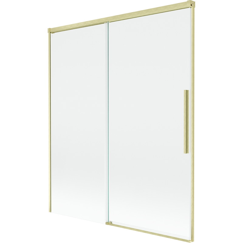 Mexen Rox rozťahovacia dvojkrídlová vaňová zástena 140 x 150 cm, transparentná, zlatá kartáčovaná - 8C9-140-001-55-00