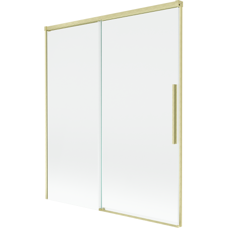 Mexen Rox rozťahovacia dvojkrídlová vaňová zástena 140 x 150 cm, transparentná, zlatá kartáčovaná - 8C9-140-001-55-00