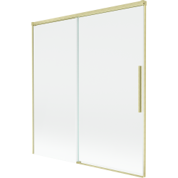 Mexen Rox vaňová zástena 2-krídlová posuvná 150 x 150 cm, transparentná, zlatá kartáčovaná - 8C9-150-001-55-00