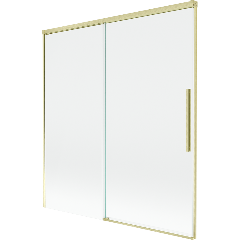 Mexen Rox sprchová zástenka dvojkrídlová posuvná 150 x 150 cm, transparentná, zlatá kartáčovaná - 8C9-150-001-55-00