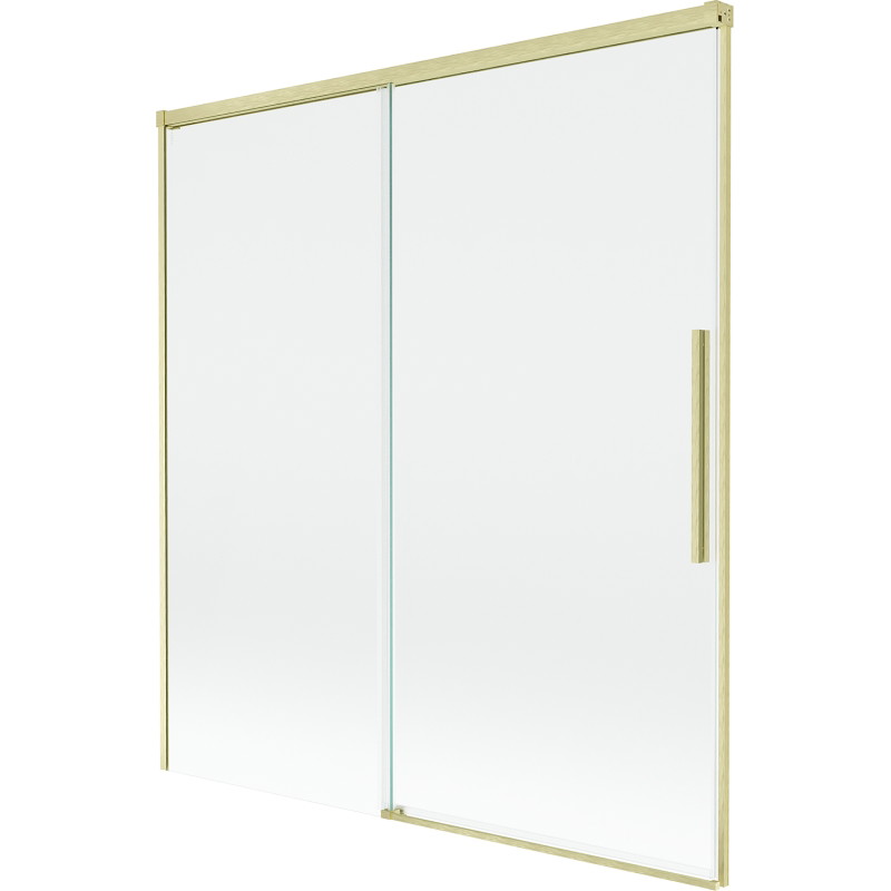 Mexen Rox vaňová zástena 2-krídlová posuvná 150 x 150 cm, transparentná, zlatá kartáčovaná - 8C9-150-001-55-00