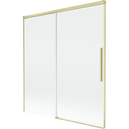 Mexen Rox vaňová zástena 2-krídlová posuvná 150 x 150 cm, transparentná, zlatá kartáčovaná - 8C9-150-001-55-00