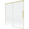 Mexen Rox vaňová zástena 2-krídlová posuvná 150 x 150 cm, transparentná, zlatá kartáčovaná - 8C9-150-001-55-00